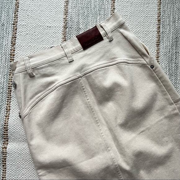 Thakoon Ecru Denim Side Button Closure Midi Skirt Women’s Size 0 NWT - Picture 12 of 14